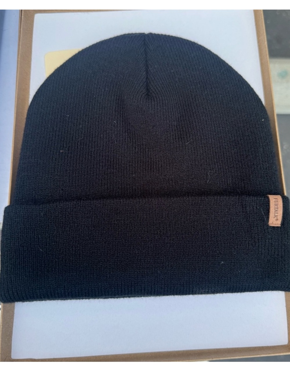Classic black knit beanie